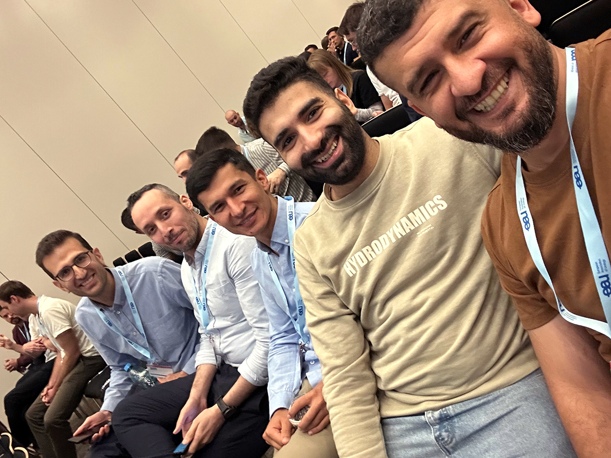 Diagonal image of 5 young male urologists